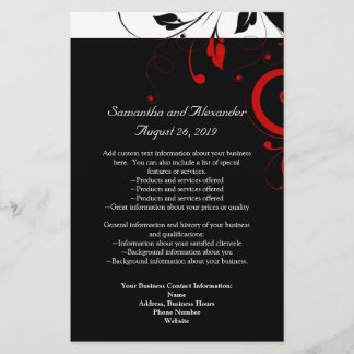 Black and White with Red Reverse Swirl Flyer