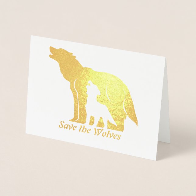 Black and White Wolves Foil Card (Front)