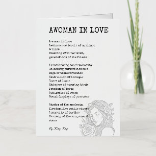 Black and white woman in love poem foil greeting card