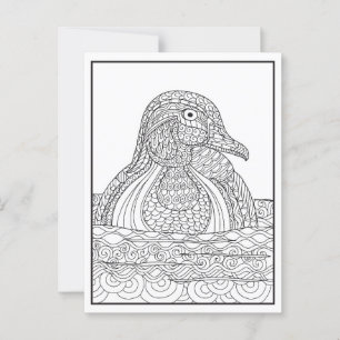 Black and White Wood Duck Card