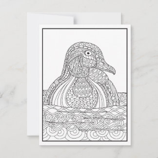 Black and White Wood Duck Card