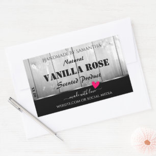 Black and White Wood Grain Product Labels Heart
