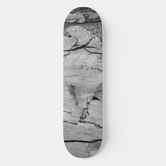 Black and White Wood Print Skateboard (Front)