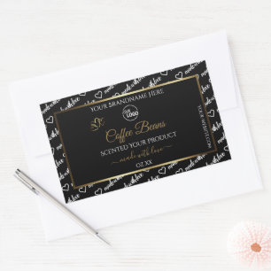 Black and White Word Art Gold Product Labels Logo