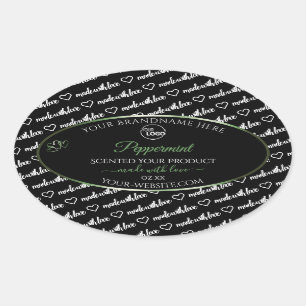 Black and White Word Art Green Product Labels Logo