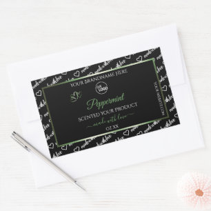 Black and White Word Art Green Product Labels Logo