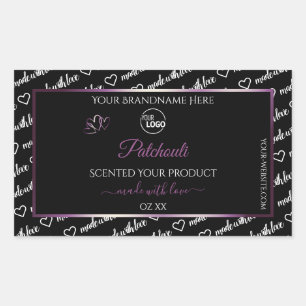 Black and White Word Art Purple Product Label Logo