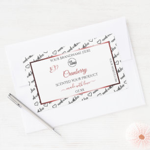 Black and White Word Cloud Logo Product Labels Red