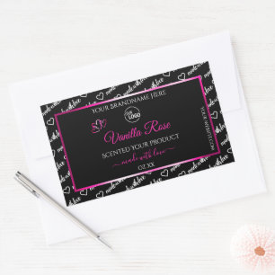 Black and White Word Cloud Pink Product Label Logo