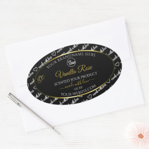 Black and White Word Cloud Product Label Logo Gold