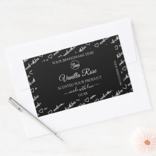 Black and White Word Cloud Product Labels Add Logo