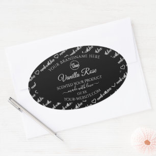 Black and White Word Cloud Product Labels Add Logo