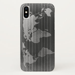 Black and white world map iPhone x case