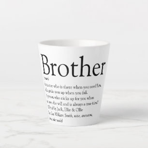 Black and White World's Best Brother Definition Latte Mug