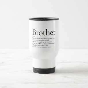 Black and White World's Best Brother Definition Travel Mug