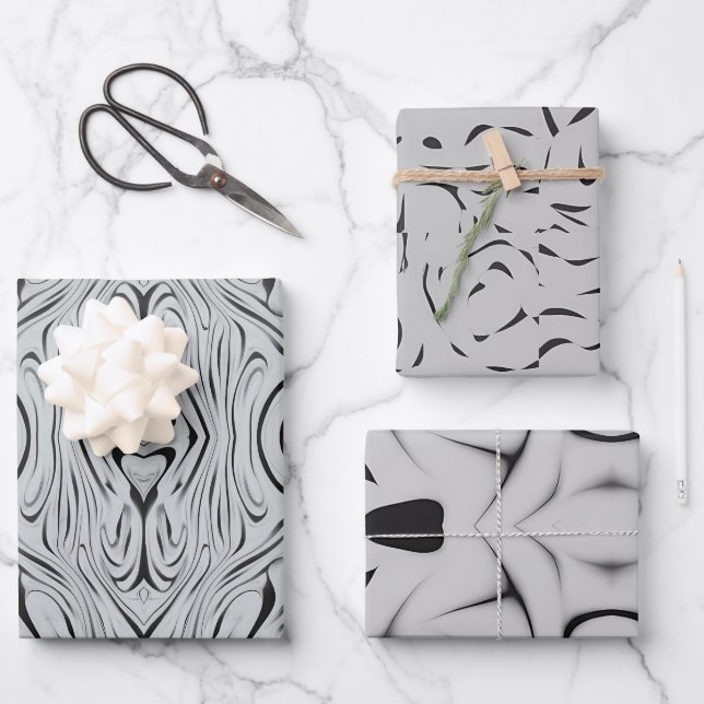 BLACK AND WHITE WRAPING PAER WRAPPING PAPER SHEET (Front)