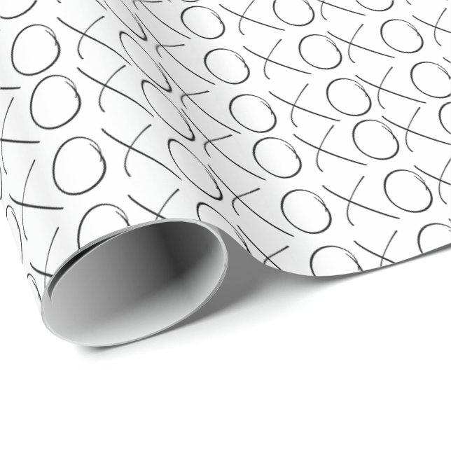 Black and White XOXO Wrapping Paper (Roll Corner)