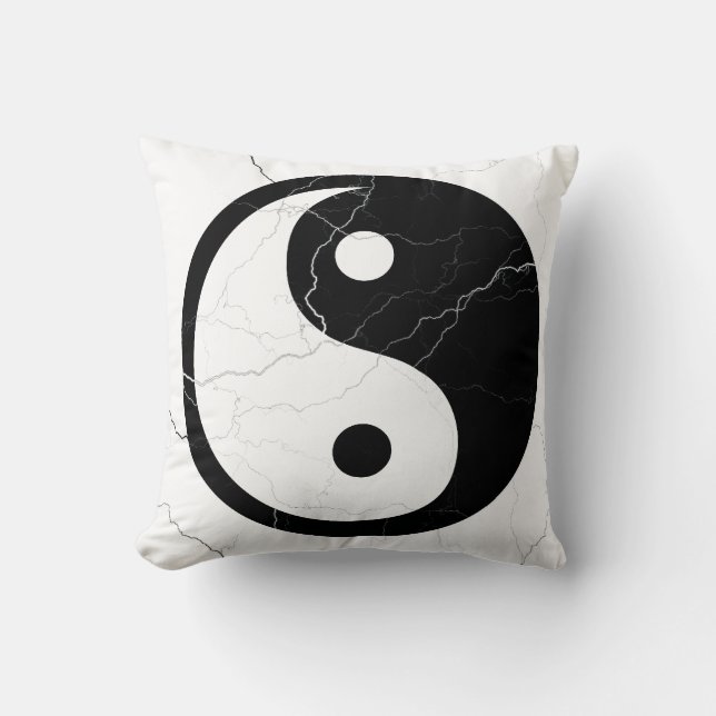 Black and White Yin and Yang Cushion (Front)
