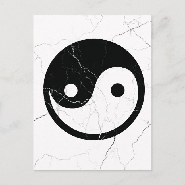 Black and White Yin and Yang Postcard (Front)