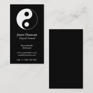 Black and White Yin and Yang Symbol Business Card
