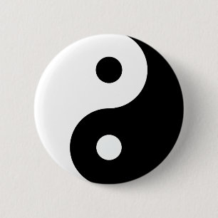 Black and White Yin Yang 6 Cm Round Badge