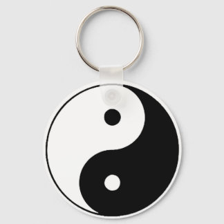BLACK AND WHITE YIN YANG KEY RING
