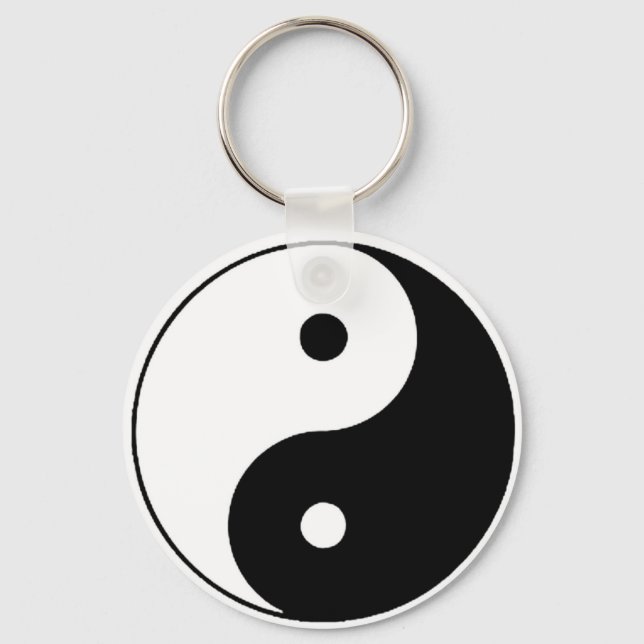 BLACK AND WHITE YIN YANG KEY RING (Front)