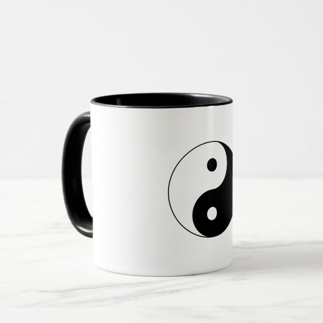 Black and White Yin-Yang Mug (Front Left)