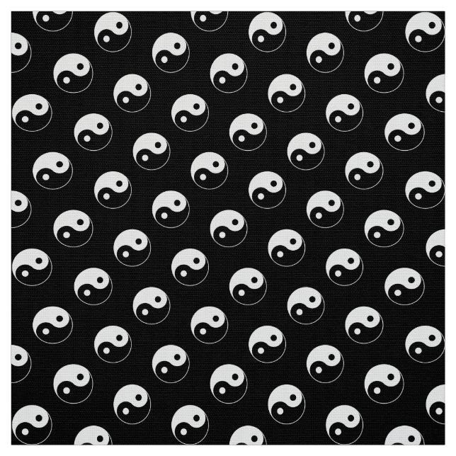 Black and White Yin Yang Pattern Fabric (Swatch)