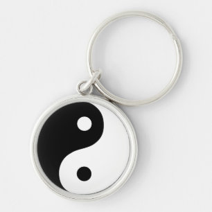 Black and White Yin Yang Taoist Symbol Key Ring