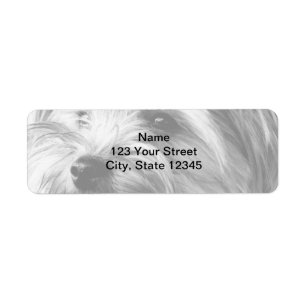 Black and White Yorkshire Terrier Return Address Label