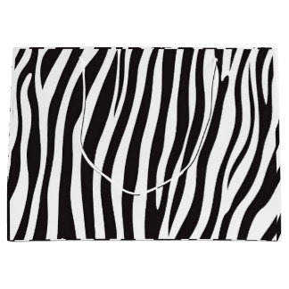Black and White Zebra Animal Print Large Gift Bag