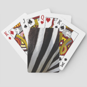Black and White Zebra Hair Stripes Playing Cards