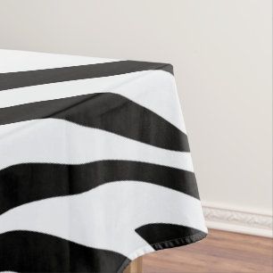 Black and White Zebra Jungle Animal Print  Tablecloth