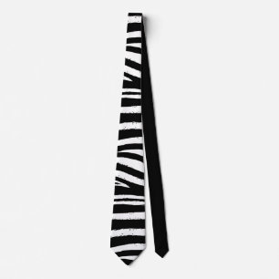 Black and White Zebra Neck Tie