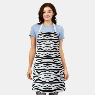 Black and White Zebra or Tiger pattern Apron
