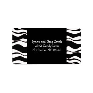 Black and White Zebra Pattern Label