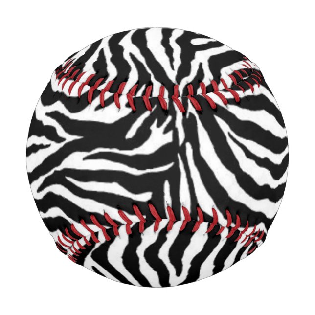 Black and white zebra patterned baseball (Front)