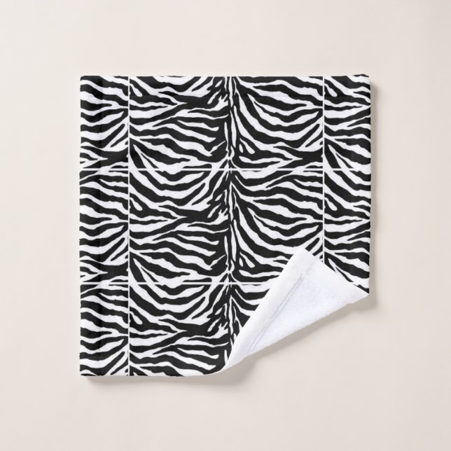 Black and white zebra patterned wash cloth (Wash Cloth)
