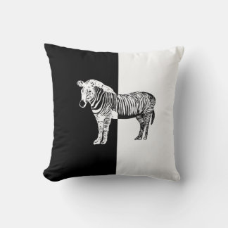 Black and white zebra pillow