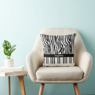 Black and white Zebra print and Piano collection Cushion