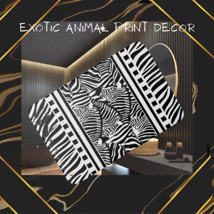 Black and White Zebra Print  Bath Mat