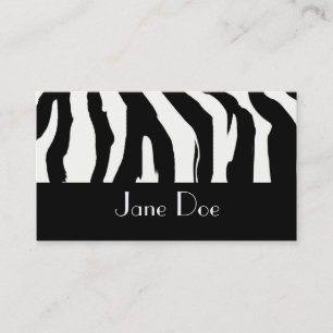 Black and white Zebra Print Business Cards