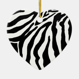 Black and White Zebra Print Christmas Ornament