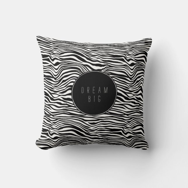 Black and White Zebra Print Cushion (Front)
