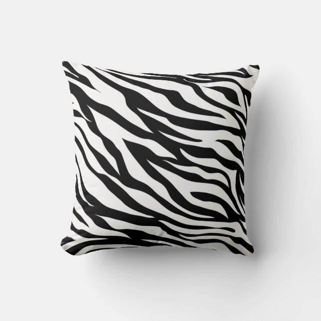 Black and White Zebra Print Cushion (Front)