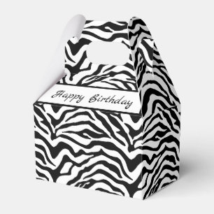 Black and white zebra print favour box