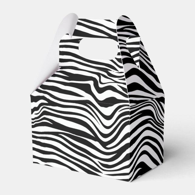 Black and White Zebra Print Favour Box (Front Side)
