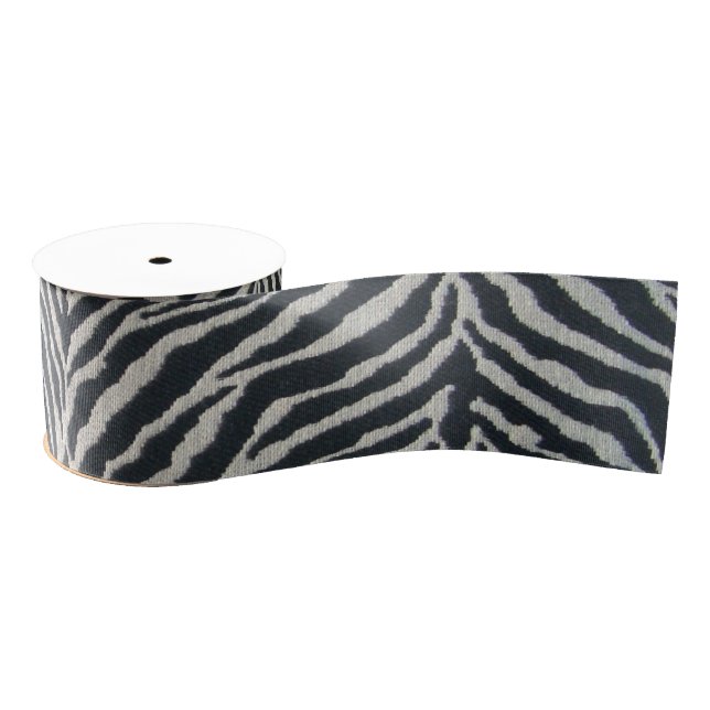 Black and white zebra print grosgrain ribbon (Spool)