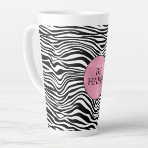 Black and White Zebra Print Latte Mug